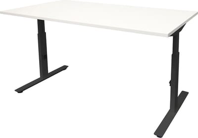 Verstelbaar Bureau - Linesto 120x80 wit - zwart frame