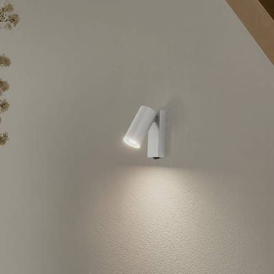 Nowodvorski Lighting Wandspot FOURTY, lichtgrijs, hoogte 17 cm, metaal, GU10
