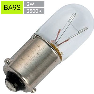 Signaallamp Ba9s 28V 2W - 70 mAh - Per stuk - T10 Gloeilamp Ø10mm - 28mm - 2500K - Dimbaar