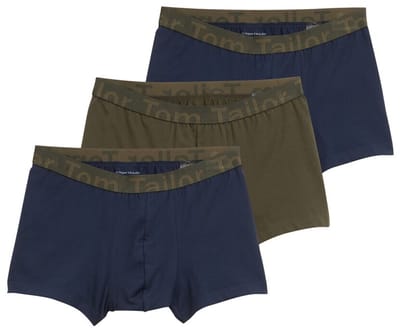 Tom Tailor - Korte boxershorts in een 3-pack - Maat S/4 - green-medium-solid