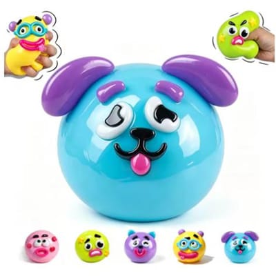 Nieuwe Smushers Squishy Curiosities Hondengezicht Wisselaar Squishy Speelgoed Zacht Kneedbaar Schattig Langzaam Rijzend Knijpspeelgoed Ontspannend Sensorisch blauw