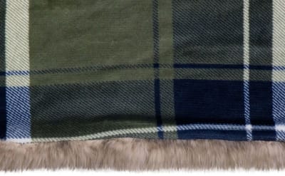 Plaid ruit faux fur groen 130x170cm