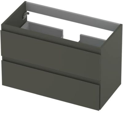 INK - Onderkast 2 Laden Greeploos Gelakt - 800x400x520 Mm - Mat Beton Groen