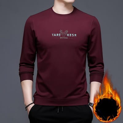 Winter Nieuw Heren Ronde Hals Velvet Sweatshirt Heren Ondergoed Sport Casual Basis T-shirt voor Heren XXXXL black