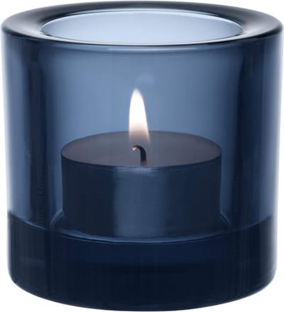 Theelichthouder - Kaarsenhouder Glas - Sfeer Creëren - Geverfd Glas - 7.2 cm Diameter - Regenblauw