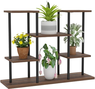 Outsunny plantenrek - staal - dennenhout - 80L x 24B x 61,5H cm