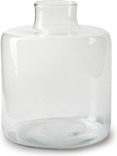 Jodeco Bloemenvaas - helder transparant - glas - 19 x 23 cm - fles vorm vaas