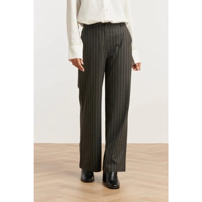 Smashed Lemon Grijs en wit pinstriped broek |