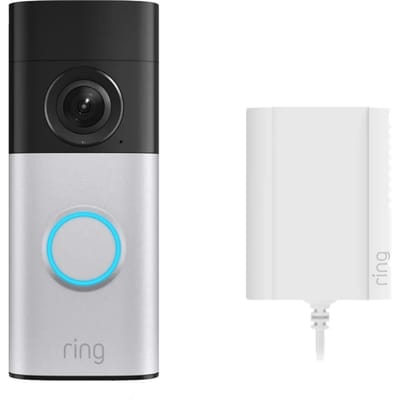 Ring Wired Video Doorbell Plus - Plug-In Adapter - Satijn Nickel - Retinal 2K