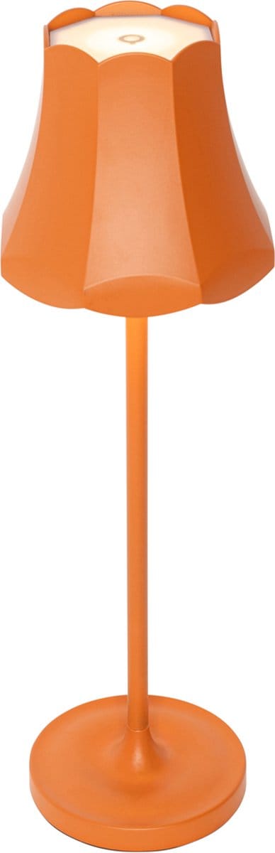 QAZQA granny retro - Retro Dimbare LED Draadloze Oplaadbare Tafellamp USB met Dimmer - 1 lichts - H 36 cm - Oranje - Buitenverlichting