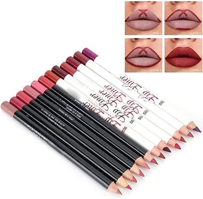 12 kleuren/set Matte Lip Liner Waterproof Langdurige Matte Lipstick Sexy Lip Liner Potlood Make-up Cosmetische Schoonheid