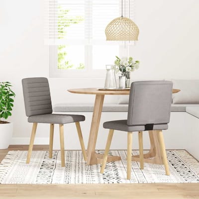 vidaXL - Eetkamerstoelen - draaibaar - 2 - st - stof - taupe