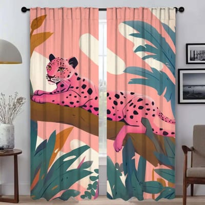 Luxe Merk Dier Elegant Kamergordijnen voor Woonkamer Shades Scheidingswand Raamgordijn Tule voor Slaapkamergordijnen 2 Stuks W50xH70cmx2pcs-CL