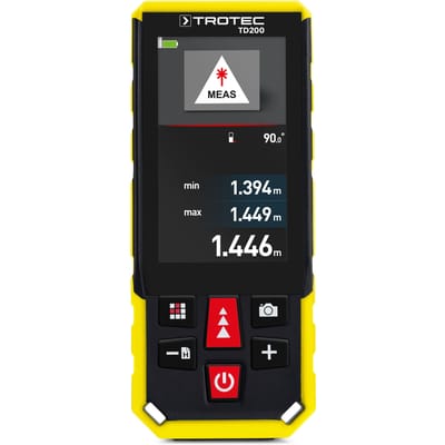 TROTEC Laser-afstandsmeter TD200 | Meetapparatuur voor professionele meettoepassingen tot 200 m bereik