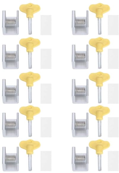 Allecto - Verstelbare Aluminium Schuifraamslot - Kindveilige Klem - Eenvoudig te installeren - Veiligheid voor kinderen - Geschikt voor schuiframe
