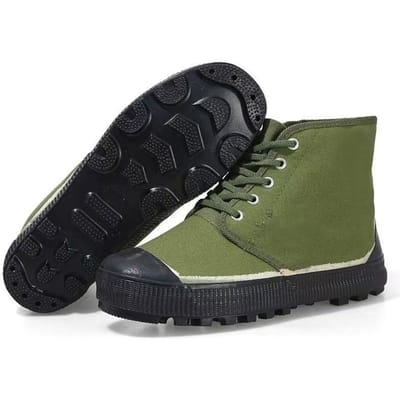 Hoge schoenen Camouflage Hoge werkschoenen Gele rubberen schoenen Ademend canvas Antislip 44 black