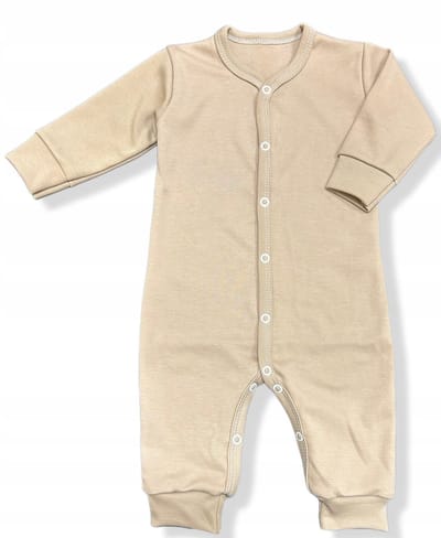 Dartomik - Rampers - Beige - Zonder Voeten - Met Lange Mouwen