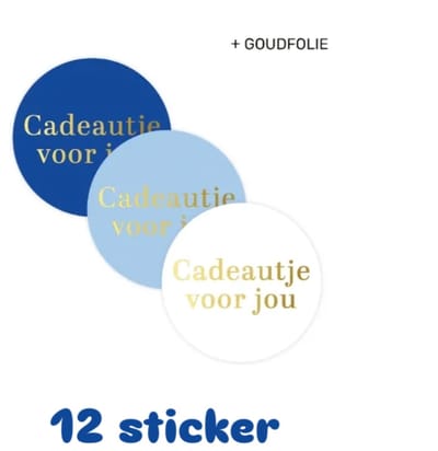 12x sticker - blauw - cadeautje voor jou - leuk inpakken - Sluitstickers - cadeausticker