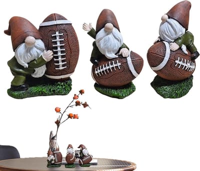Voetbal Kabouter - Tuinbeeld Vrolijke Voetballer - Tuin Decoratie - Levensecht Ontwerp - 6.5 x 4.5 x 10.5 cm