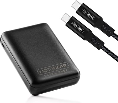 MOJOGEAR MINI EXTRA FAST 10.000 mAh powerbank met USB-C naar USB-C kabel 100W USB 3.1 Extra Sterk 1,5 m