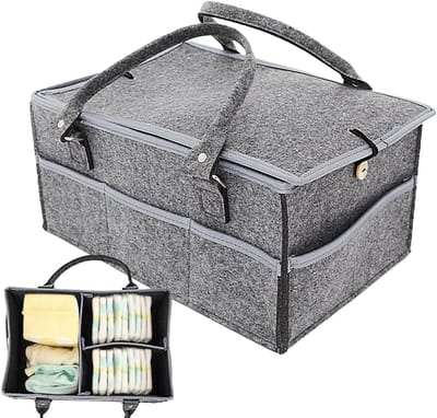Luiertas - Draagtas Organizer - Baby Benodigdheden - Intelligent Vakontwerp - 38 x 25 x 18 cm - Grijs