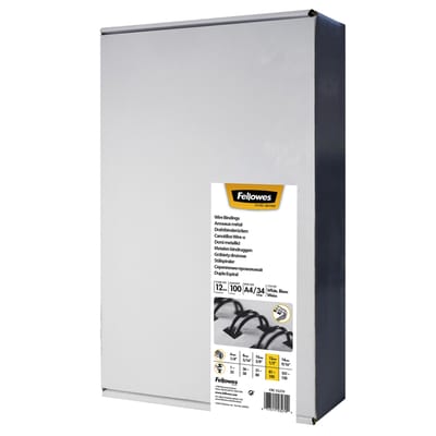 Draadrug fellowes 12mm 34-rings a4 zilver 100 Stuks