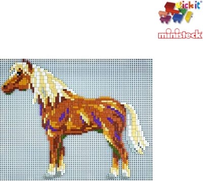 Stick-it ministecksystem Haflinger paard , ca. 1.000 steentjes, ophanghaakje en heveltje