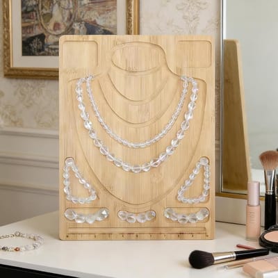 Kralen Dienblad - Sieraden Organizer - Sieraden Maken - Met Groeven - 38x28 cm - Houtkleur