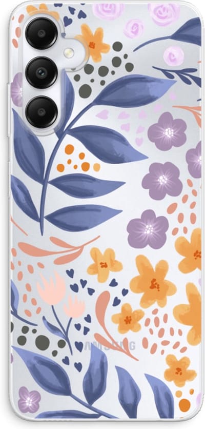 Case Company® - Hoesje geschikt voor Samsung Galaxy A05s hoesje - Flowers with blue leaves - Soft Cover Telefoonhoesje - Bescherming aan alle Kanten en Schermrand