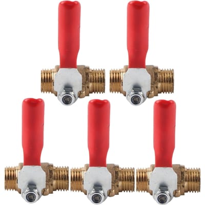 5 Pièces Vanne à Boisseau Double Filetage Mâle G1 4 Vanne en Laiton Accessoire Compresseur d'Air