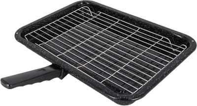 Grill Pan Onderzetter - Handvat Grid - Oven Gebruik - Universeel Ontwerp - 38x27.5cm - Zwart