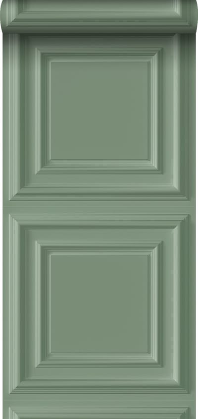 Origin Wallcoverings eco-texture vliesbehang wandpanelen vergrijsd groen - 347830 - 53 cm x 10,05 m