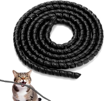 Kabelbeschermslang van 5 m, 10 mm diameter, zwarte spiraalslang voor kabelbeheer, bescherming tegen knagen en slijtage, ideaal voor TV en computergebruik