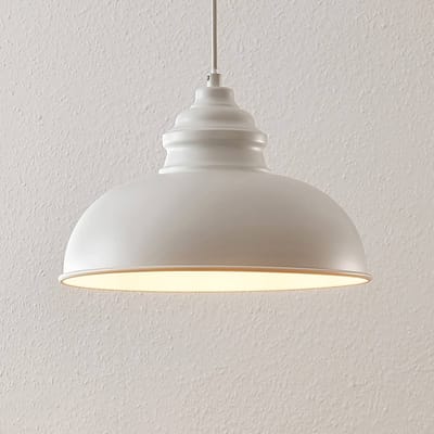 Lindby - hanglamp - 1licht - Metaal - H: 19 cm - E27 - wit mat