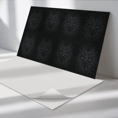 Wallfluent Vinyl Tegels - Elegant Plantenpatroon Zelfklevende PVC Tegels - 40 cm x 20 cm - Zwart Vinyl Tegels - Verpakking van 10 stuks - Rechthoek PVC Tegels - Patroon Plaktegels - Vinyl Vloer Tegels - Plaktegels Keuken en Badkamer