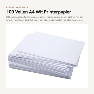 Dailygoods- Printerpapier A4 Wit 80 g/m² - Kopieerpapier - Dubbelzijdig bedrukken - Geschikt voor laser/inkjetprinters - 100 vellen - FSC-gecertificeerd
