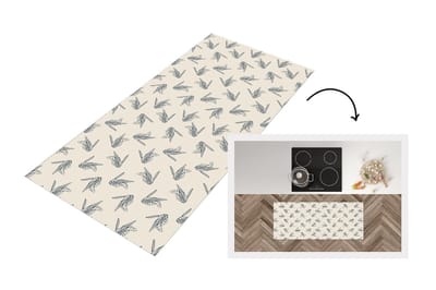 Keukenloper - Loper keuken - Wespen - Patroon - Jaren 50 - 120x50 cm - Keukenloper vinyl