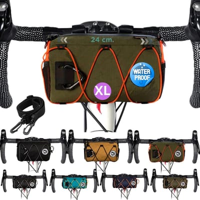 Fietsstuurtas - Voortas Fiets - Fietsen Organiseren - Waterdicht Nylon Materiaal - 3.8 Liter - Mosgroen
