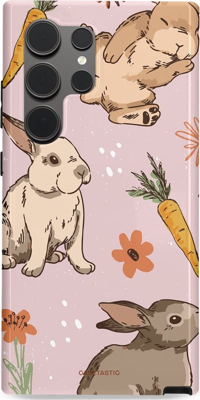 Casetastic Hoesje Geschikt voor Samsung S24 Ultra - Stijlvolle Beschermende Duo-layer Case - Hop hop knuffels