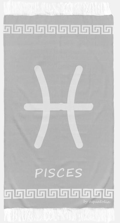 uit Turkije By Aquatolia Hamamdoek Pisces Zodiac  - 100% Zacht Katoen - Strandlaken - Handdoek - Grijs - 100cm x 180cm - Originele hamamdoek uit Turkije