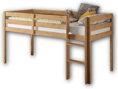 Ruimtebesparend hoogslaper met ladder en ligvlak 90 x 200 cm voor kinderen