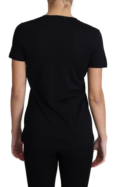 Dolce & Gabbana Dames Zwart Wol Ronde Hals Korte Mouwen T-shirt