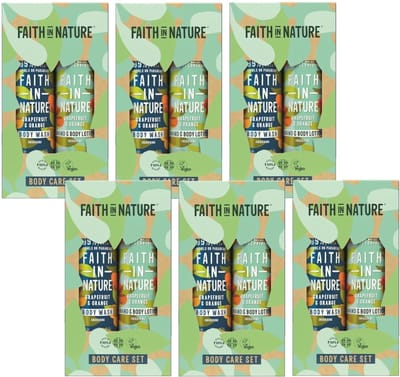 FAITH IN NATURE - Gift Set Body Care Grapefruit & Orange - 6 Pak - Voordeelverpakking