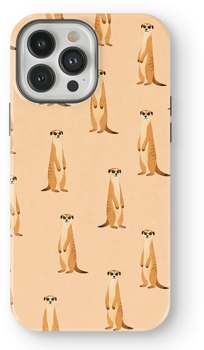 Safari Tough Case geschikt voor iPhone 13 Pro | Premium hoesje met Safari Dieren Design | Geschikt voor Mag | Dieren Print Backcover geschikt voor iPhone 13 Pro Stokstaartje