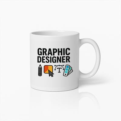 Graphic Designer Mok – 330ml Creatieve Koffiebeker voor Ontwerpers & Kunstenaars – Perfect Cadeau voor Digitale Creatieven