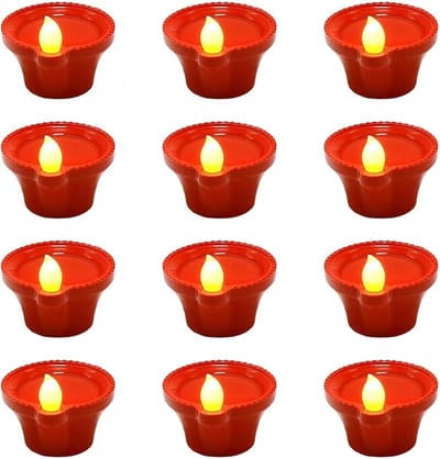 Watersensor Diya LED Kaarsen 6 Stuks - Vlamloos & Rookloos voor Huisdecoratie en Feesten