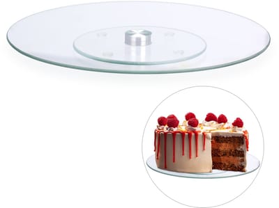 taartplateau draaibaar - Ø 30 cm - glas - taartstandaard - doorzichtig