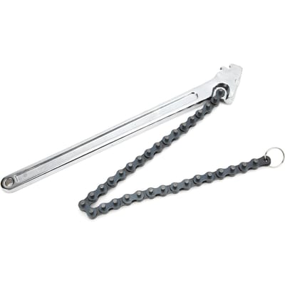 Clé à chaîne Haute Dureté Surface Polie Chromée Acier Chrome Vanadium Outil à Main(15 pouces ) white