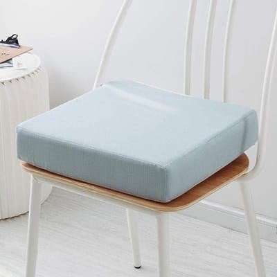 Zitkussen Traagschuim - Stoelkussen Comfortabel - Lang Zitten - Antislip Onderkant - 45x45x8cm - Lichtblauw