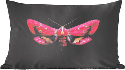 Sierkussens - Kussentjes Woonkamer - 60x40 cm - Vlinder - Roze - Nachtvlinder